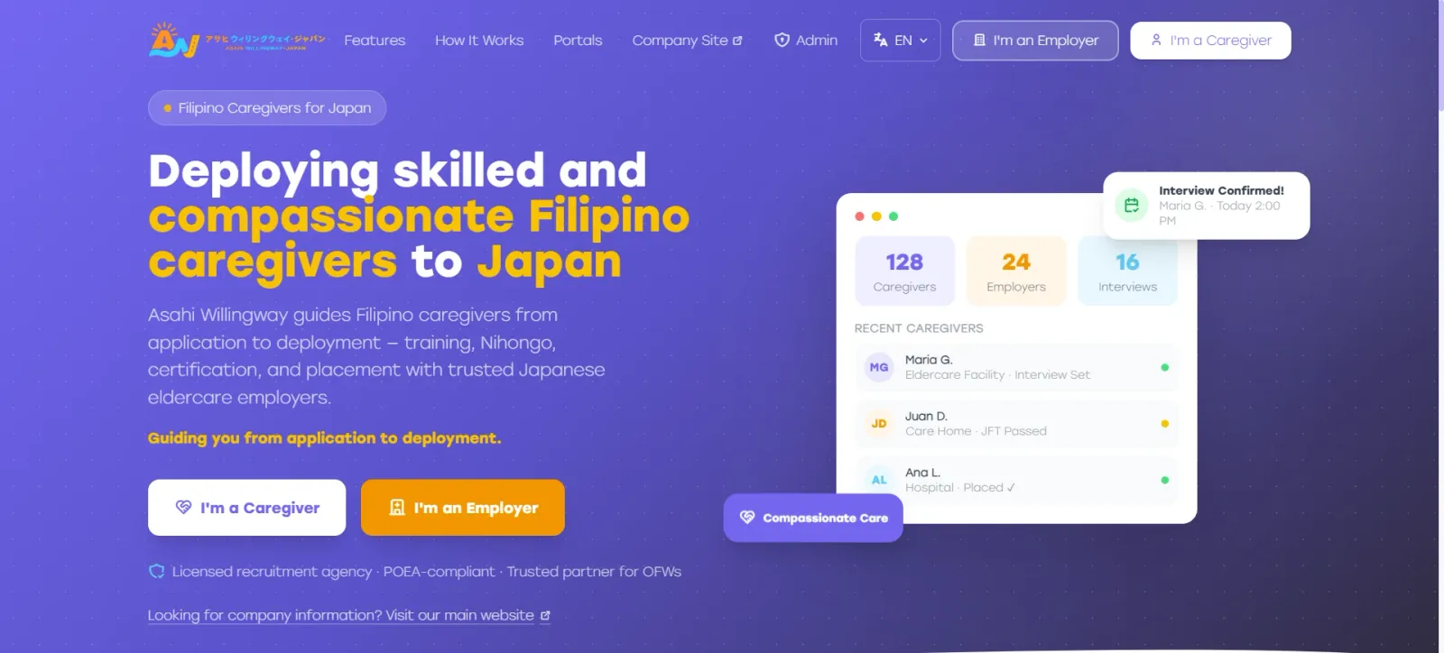Asahi Willingway: Caregiver & Employer Matching Platform preview